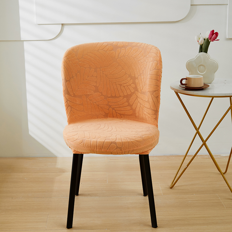 2024新款臻品提花系列椅套（圆形椅套） 织叶-卡橙
