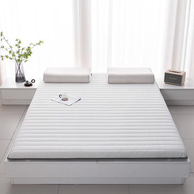 2024新款针织棉单边乳胶床垫—横条款 90*190cm-单边6公分 横条-白