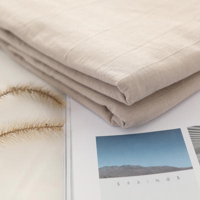 日式简约全棉色织水洗棉床单单件无印风纯棉被单 200*230 驼