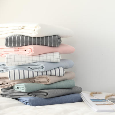 日式简约纯棉水洗棉被套单件色织全棉1.8x2.2被罩2x2.3 180x220cm 绿白大格
