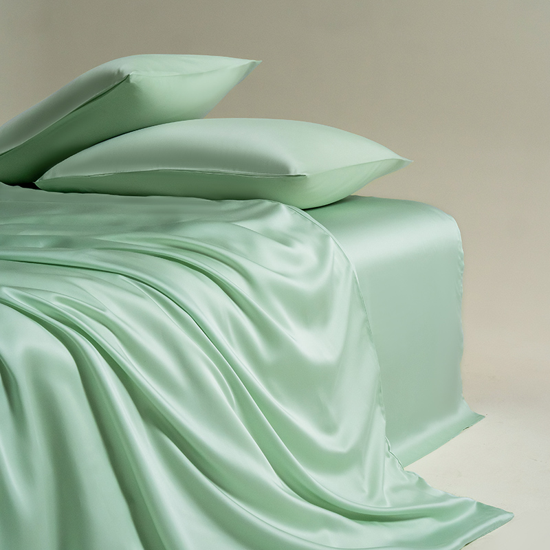 2024新款高端100%莱赛尔纤维天丝四件套轻奢床上用品丝滑裸睡三件套床单被套枕套 1.2m床单款三件套 发芽绿