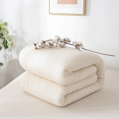 新疆棉花被混合棉被芯鱼鳞网纱被子加厚冬被春秋被芯床垫被 60*135cm-1.5斤 白色