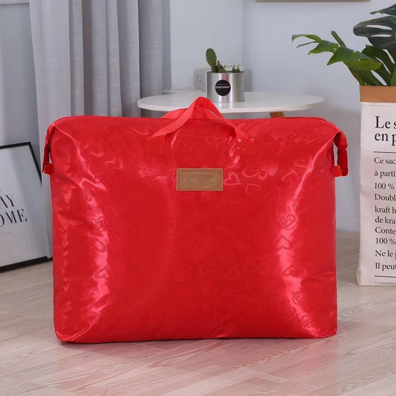2023新款婚庆 礼品 被子包装袋皮包 中号皮包48x68cm/个可装3-4斤被子 大红色爱心