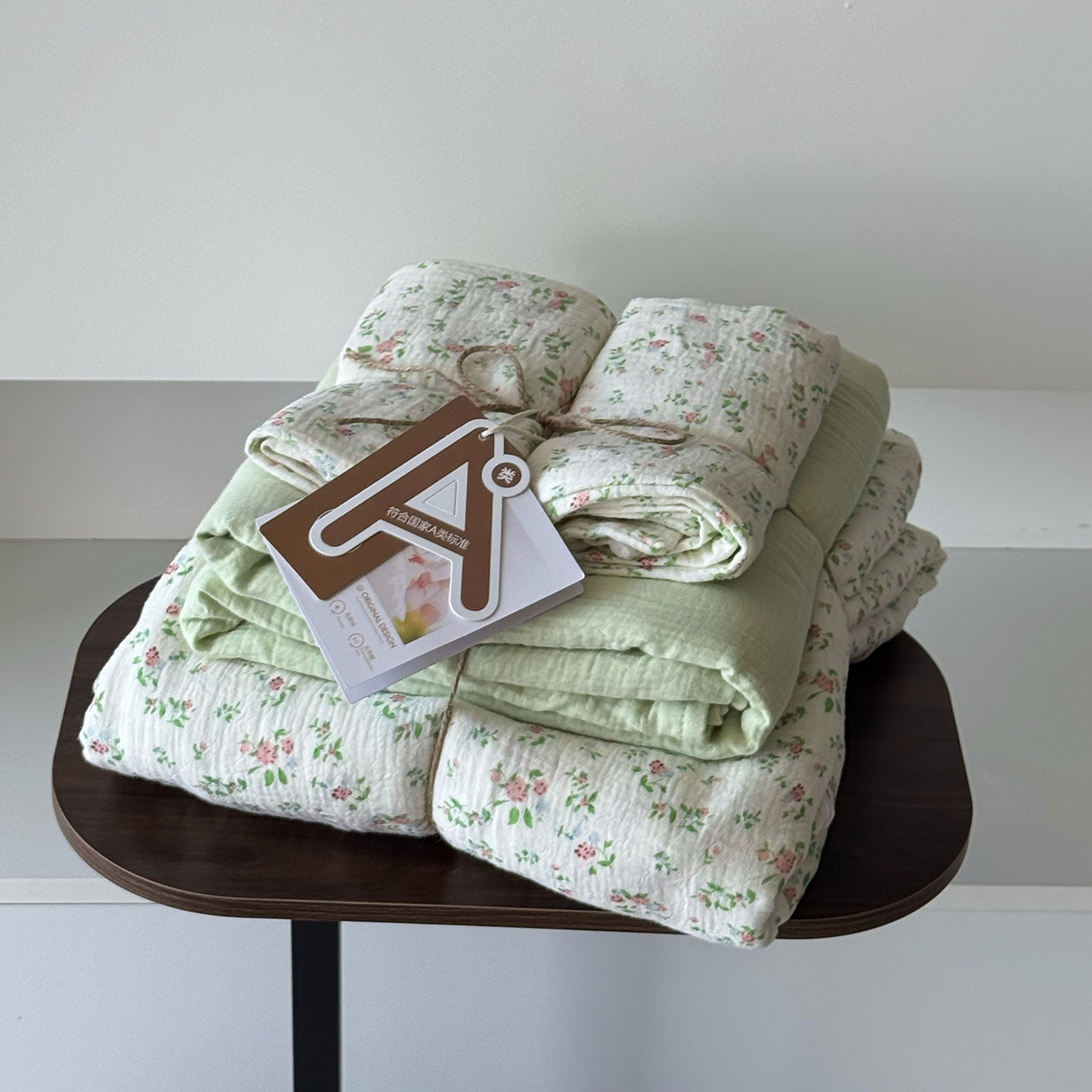 2025新款全棉基础款印花四件套 挽夏绿