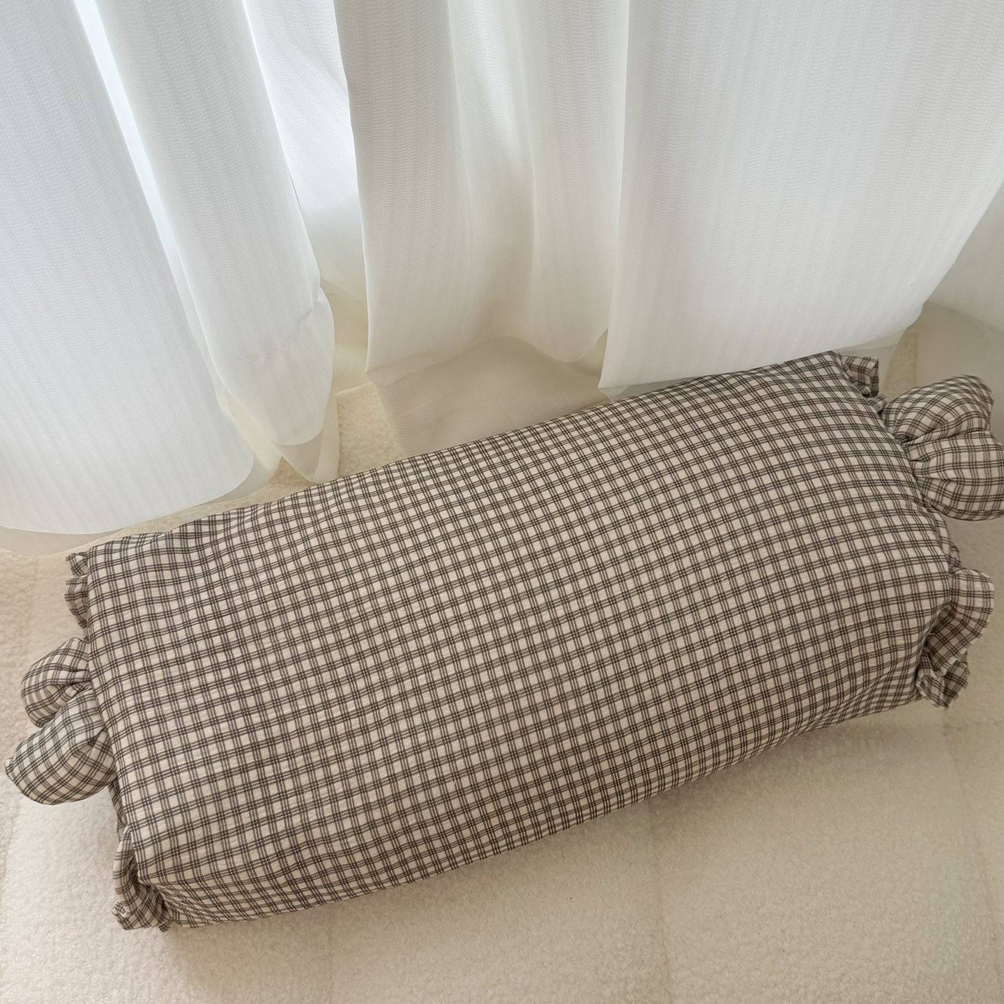2025新款皱皱纱荞麦枕  枕头枕芯 30*50cm/只 小黑格
