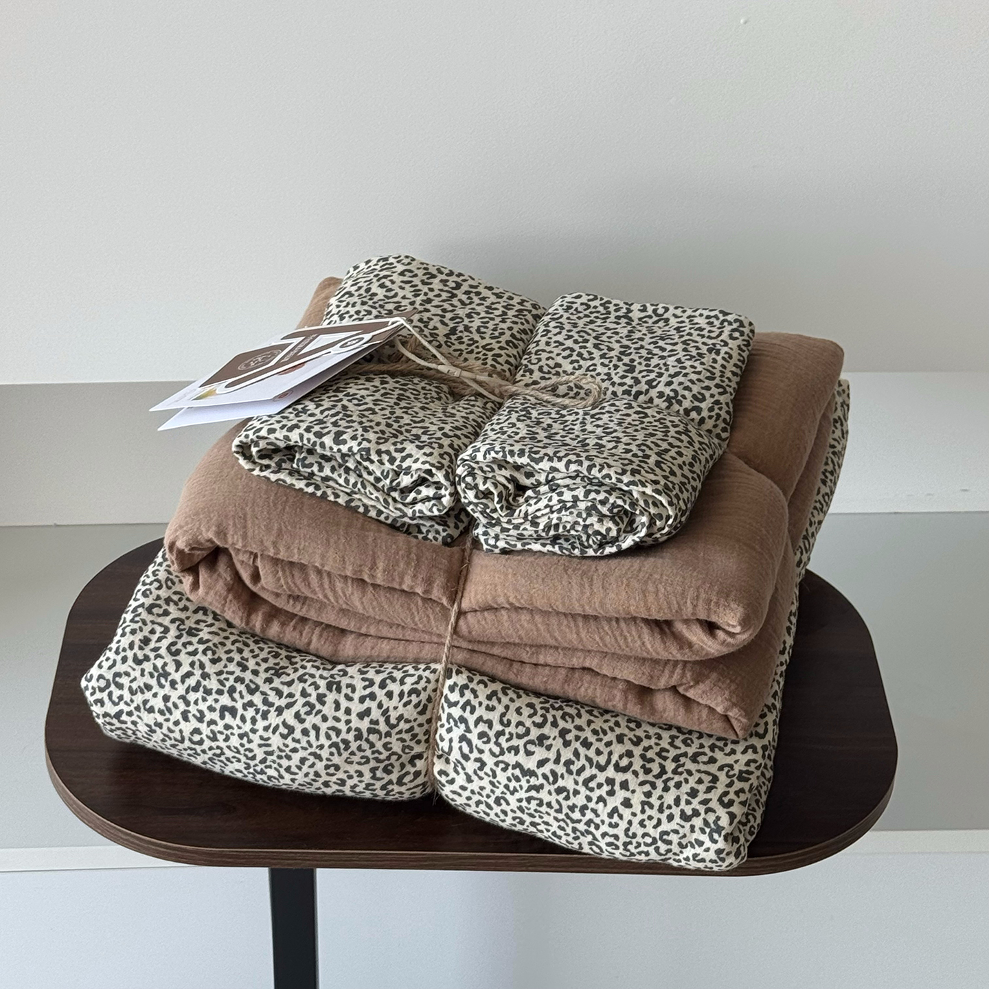 2025新款全棉基础款印花四件套 南希咖