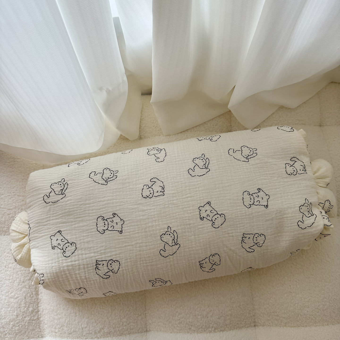 2025新款皱皱纱荞麦枕  枕头枕芯 30*50cm/只 线条小狗