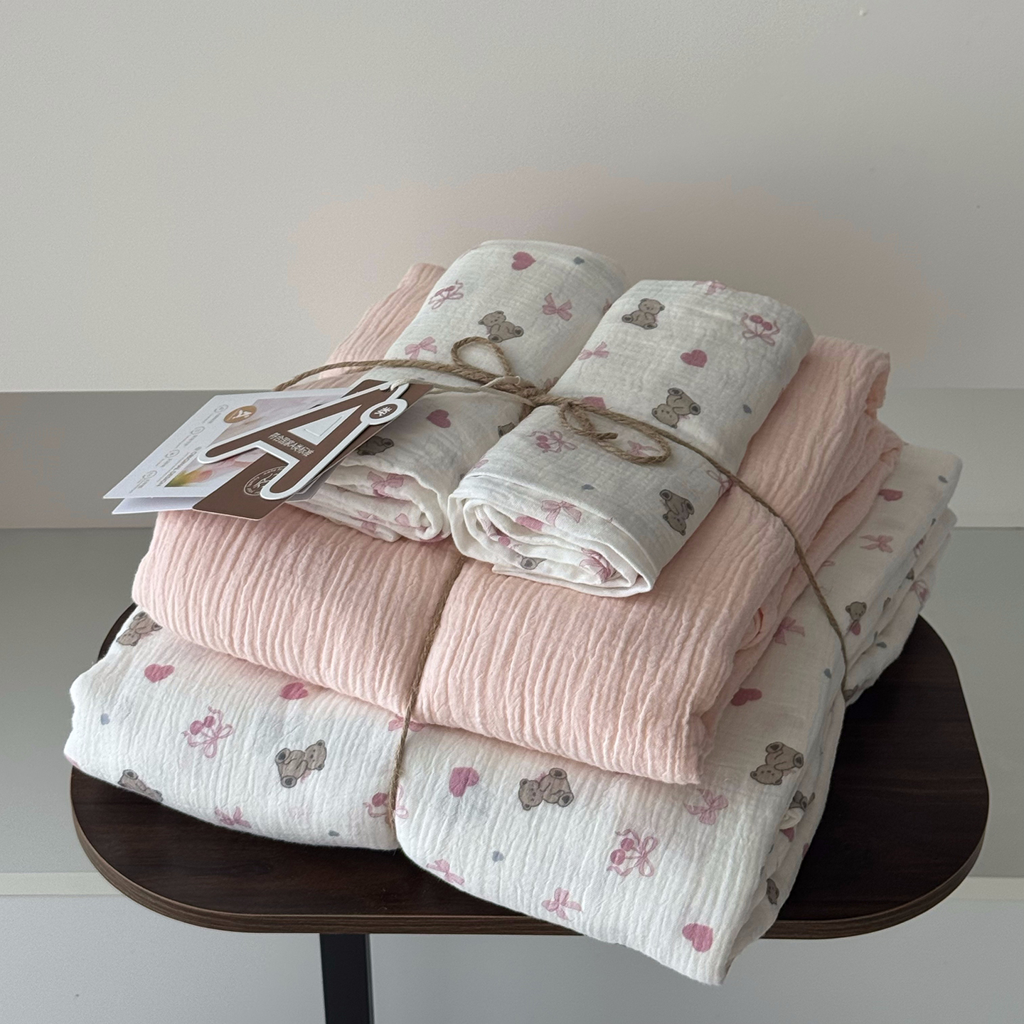 2025新款全棉基础款印花四件套 甜心小熊