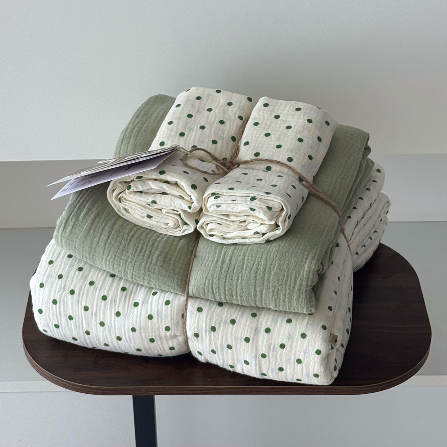 2025新款全棉基础款印花四件套 甜心泡泡绿