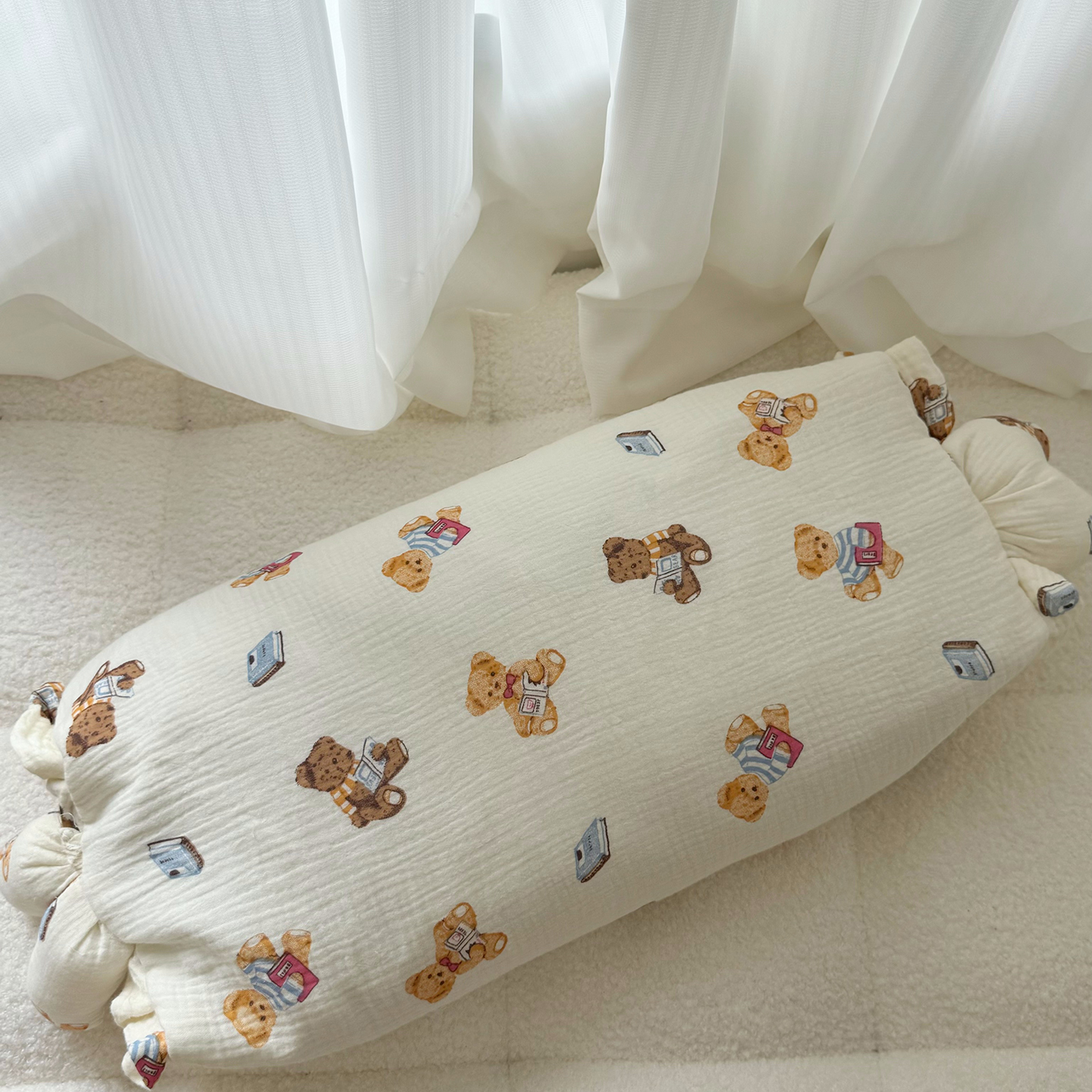 2025新款皱皱纱荞麦枕  枕头枕芯 30*50cm/只 课本小熊