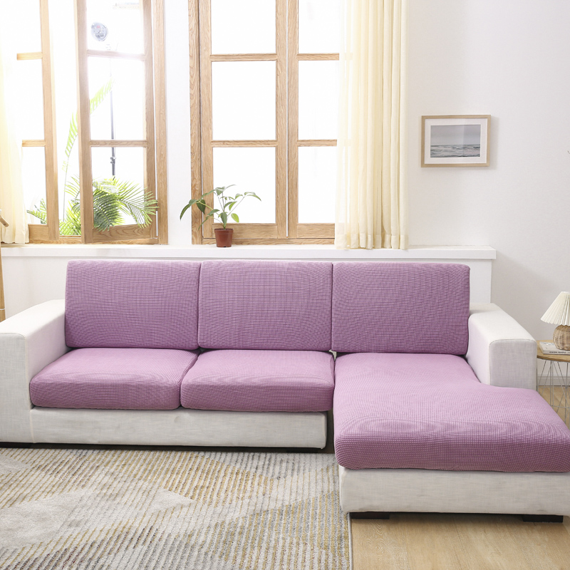 2022新款-摇粒绒玉米粒沙发坐垫套 单人加大 浪漫紫