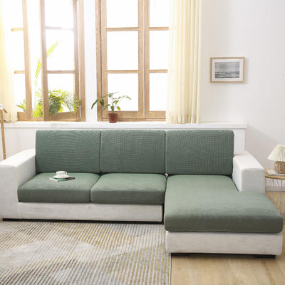 2022新款-摇粒绒玉米粒沙发坐垫套 单人加大 松柏绿