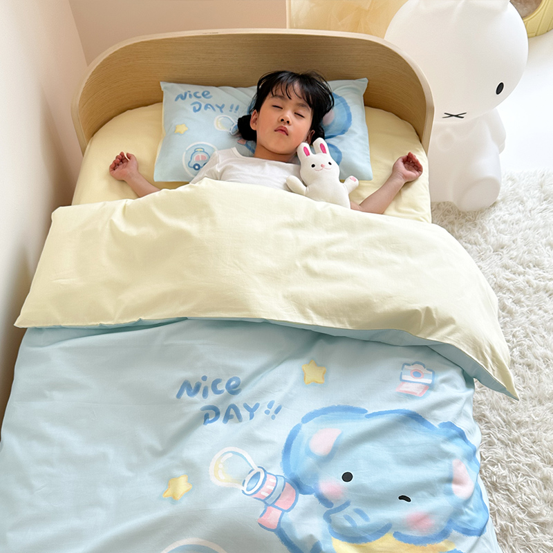 2025新款A类全棉40s数码印花原创大版卡通儿童幼儿园套件 幼儿园三件套