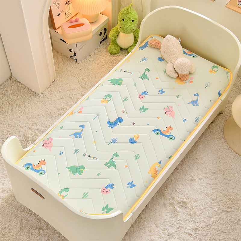 2025新款加厚针织棉乳胶床垫幼儿园床垫床褥儿童床垫 50*130cm 单边款-七彩恐龙