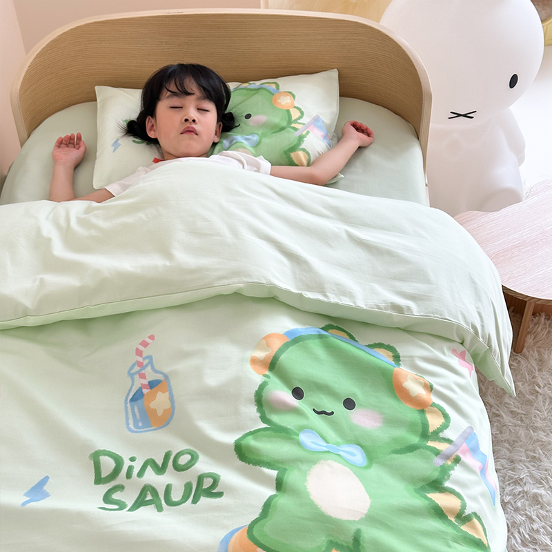 2025新款A类全棉40s数码印花原创大版卡通儿童幼儿园套件 幼儿园三件套