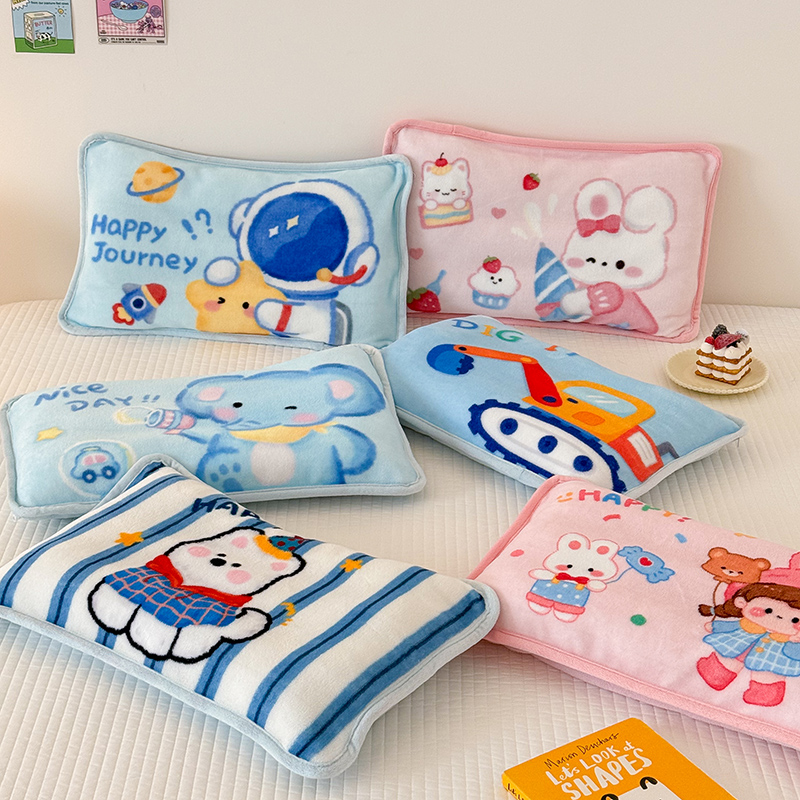 2025年原创大版牛奶绒枕套 枕芯 儿童枕套 枕芯 幼儿园枕套枕芯  组合图