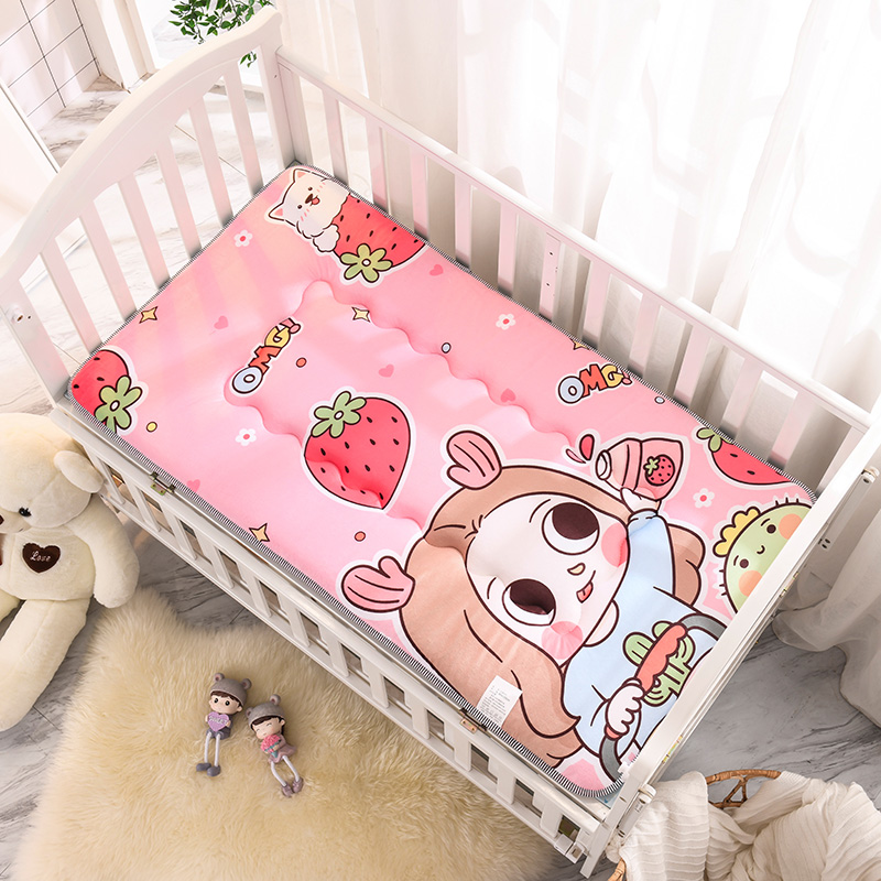 2021新款数码印花水晶绒床垫 儿童床垫 幼儿园床垫 60*120厘米 草莓女孩