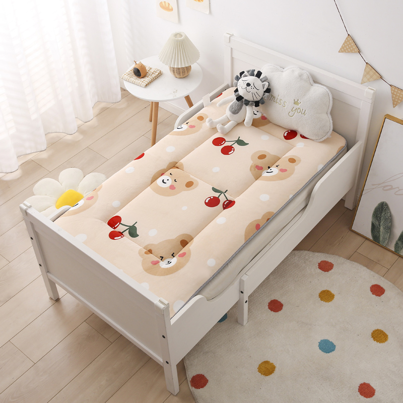 2021新款牛奶绒幼儿园儿童床垫 一体款 60x120cm一体款 樱桃小熊