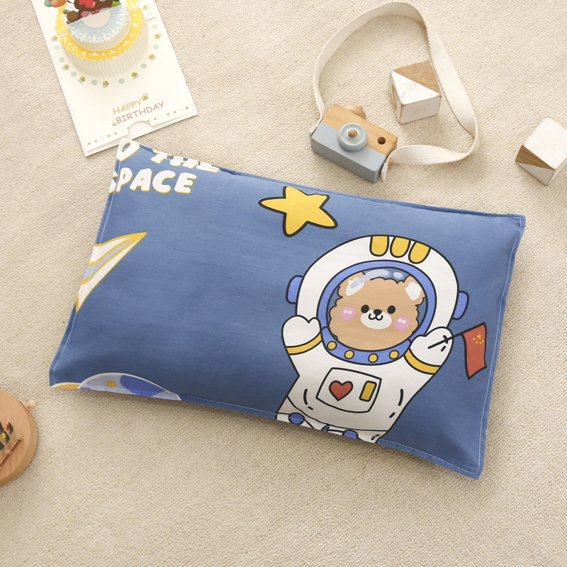 2022新款全棉儿童幼儿园枕套 珍珠棉枕芯/个 太空熊