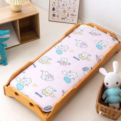 2024新款全棉印花幼儿园儿童可折叠床褥床垫可定做 60*120cm 一体款-欢乐小兔