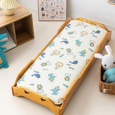 2024新款全棉印花幼儿园儿童可折叠床褥床垫可定做 60*120cm 一体款-开心派对