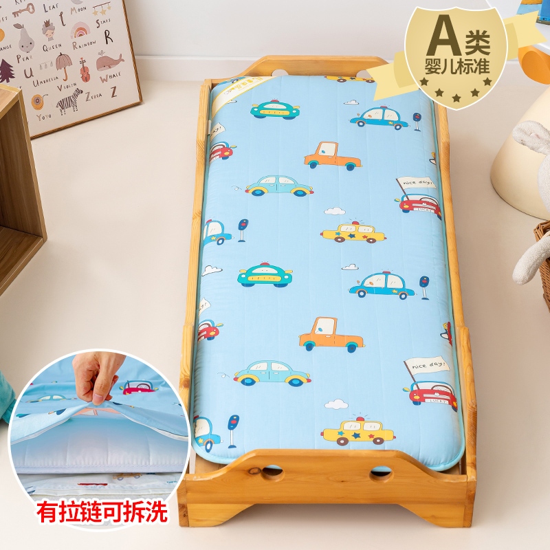 2024新款全棉印花幼儿园儿童可折叠床褥床垫可定做 60*120cm 可拆款-马路巴士