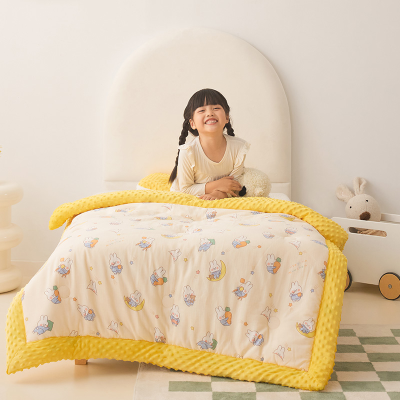 2024新款全棉双层纱豆豆被 儿童被 春秋被 冬被 幼儿园被子