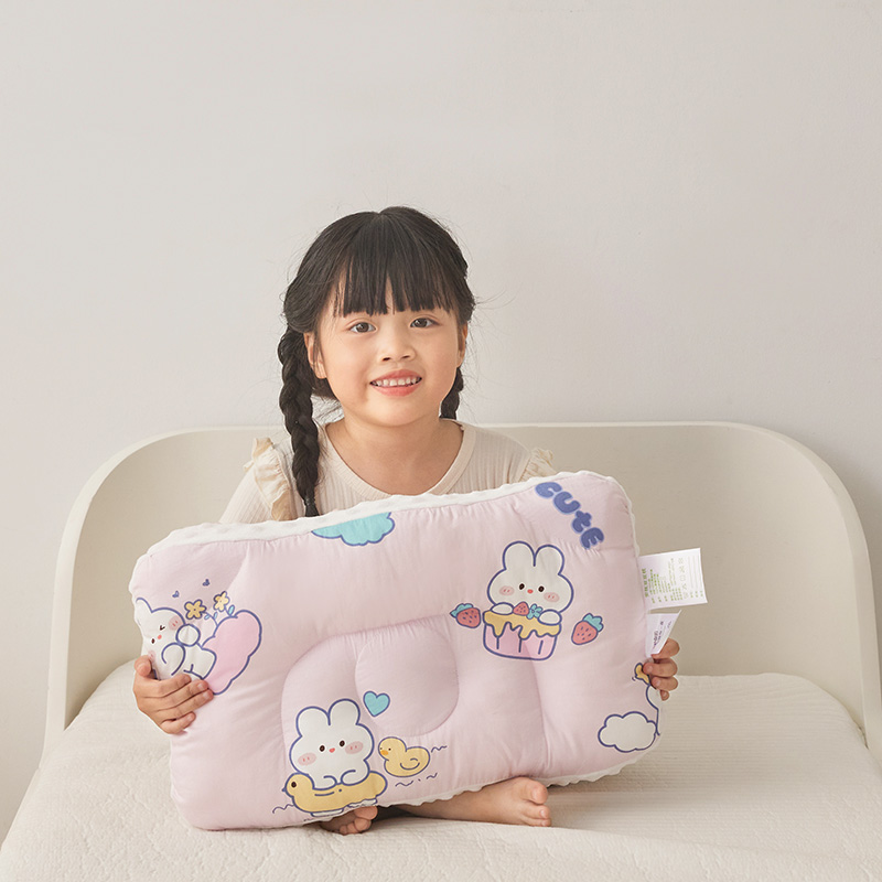 2024年A类母婴级科学分区护脊枕芯幼儿园枕芯全棉儿童绣花豆豆枕定型枕护颈枕直播电商好货推荐产品