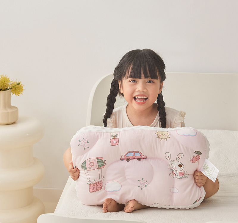 2024年A类母婴级科学分区护脊枕芯幼儿园枕芯全棉儿童绣花豆豆枕定型枕护颈枕直播电商好货推荐产品