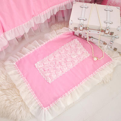 2019新品全棉：素色公主风系列全棉香水玫瑰床罩款四件套 1.5米：床裙四件套 地垫配对应花色