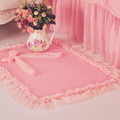 2019新品全棉：素色公主风系列全棉玫瑰庄园床罩款四件套 1.5米：床裙四件套 地垫可配对应花色