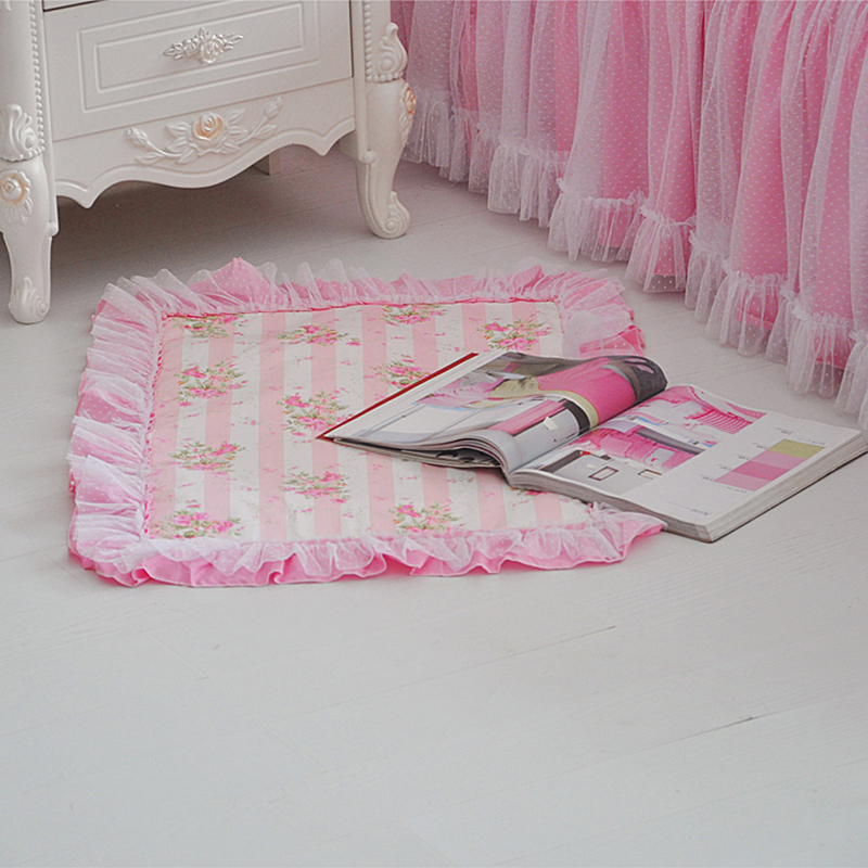 2019新品全棉：印花蕾丝系列莎莎公主床罩款四件套 1.5米：床裙四件套 地垫可配对应花色