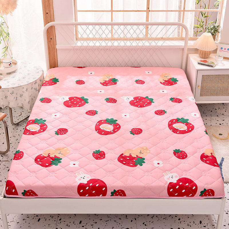 2023新款全棉大豆纤维床垫--厚款（6cm） 0.9*1.9米 草莓乐园