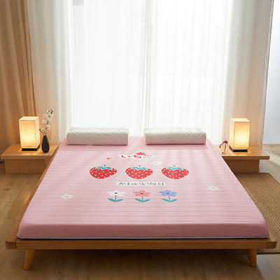 2023新款A类大版数码印花亲肤床垫—成人款 0.9*2.0m 草莓朵朵