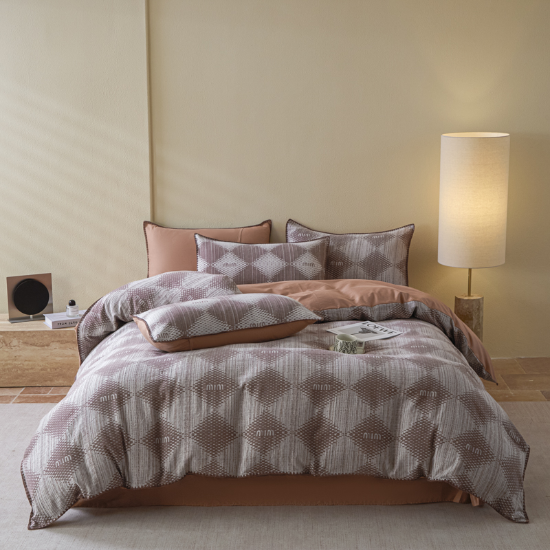 2025新款亲肤全棉三层纱提花四件套