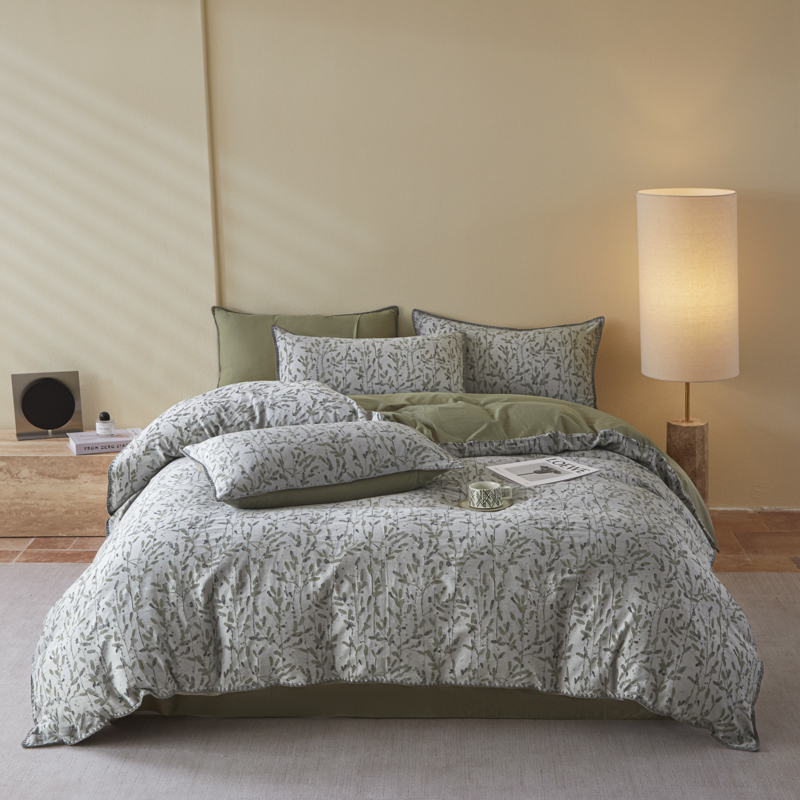 2025新款亲肤全棉三层纱提花四件套