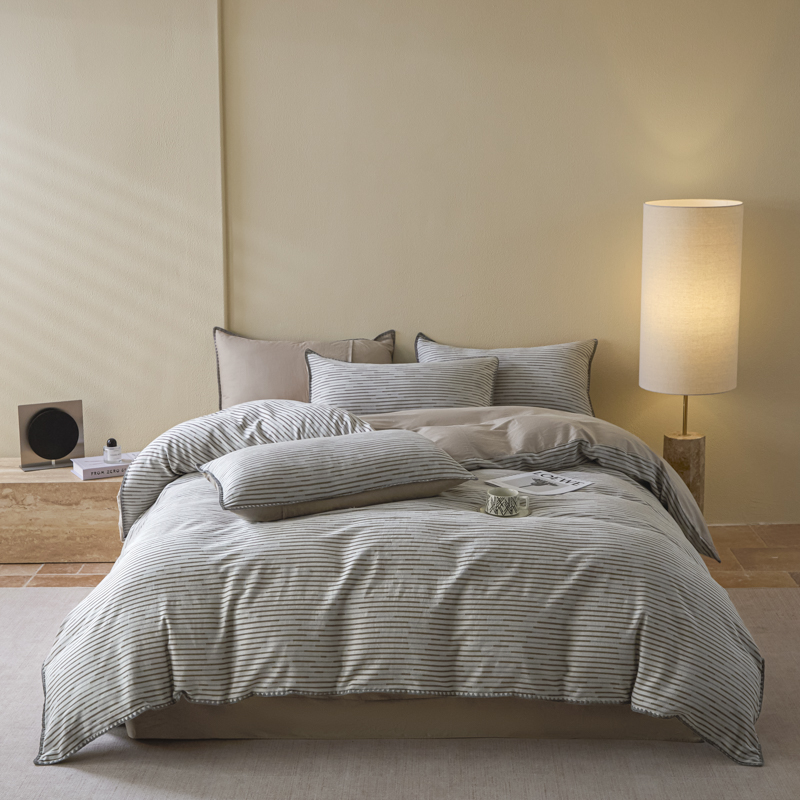 2025新款亲肤全棉三层纱提花四件套