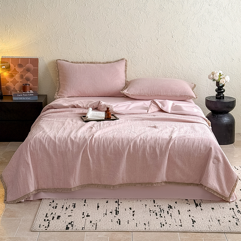 2025新款全棉三层纱提花夏被四件套-竹影系列