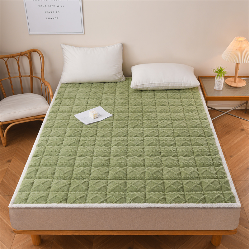 2023新款保暖A类塔芙绒床垫 -成人大床 1.0*2m 绿色
