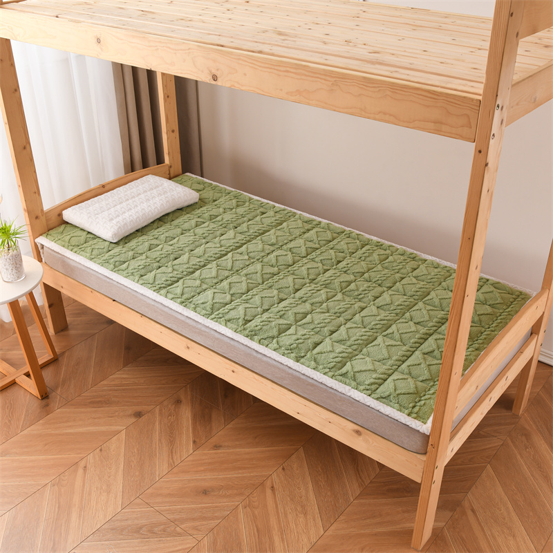2023新款保暖A类塔芙绒床垫 -宿舍小床 1.0*2m 绿色