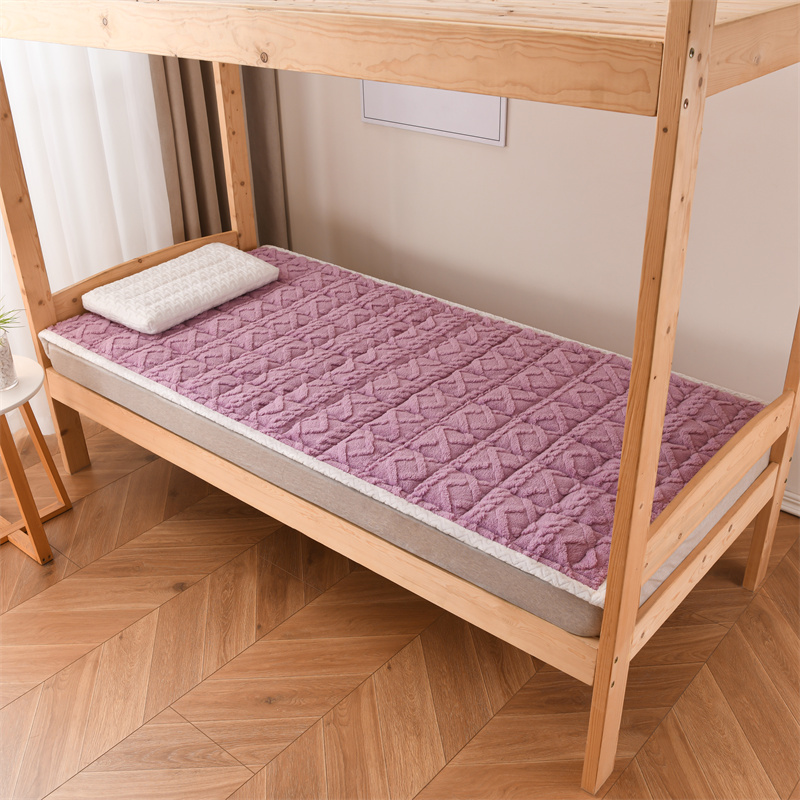 2023新款保暖A类塔芙绒床垫 -宿舍小床 1.0*2m 紫色