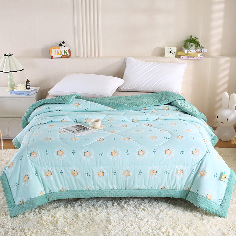 2026新款A类水洗棉豆豆绒被子冬被大豆被芯春秋被冬被幼儿园学生宿舍四季被空调被子被芯 小南瓜