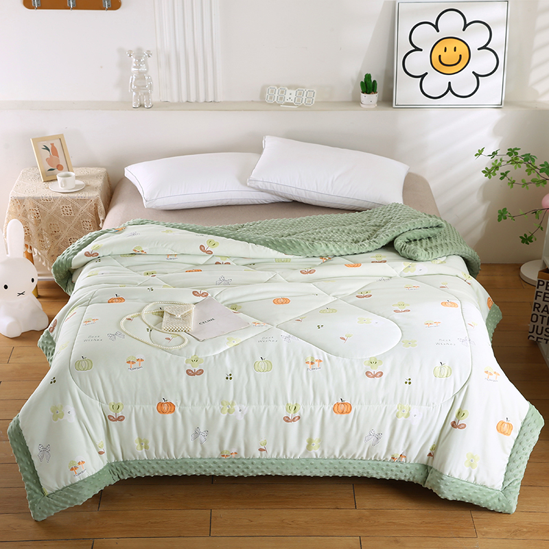 2026新款A类水洗棉豆豆绒被子冬被大豆被芯春秋被冬被幼儿园学生宿舍四季被空调被子被芯 南瓜甜梦