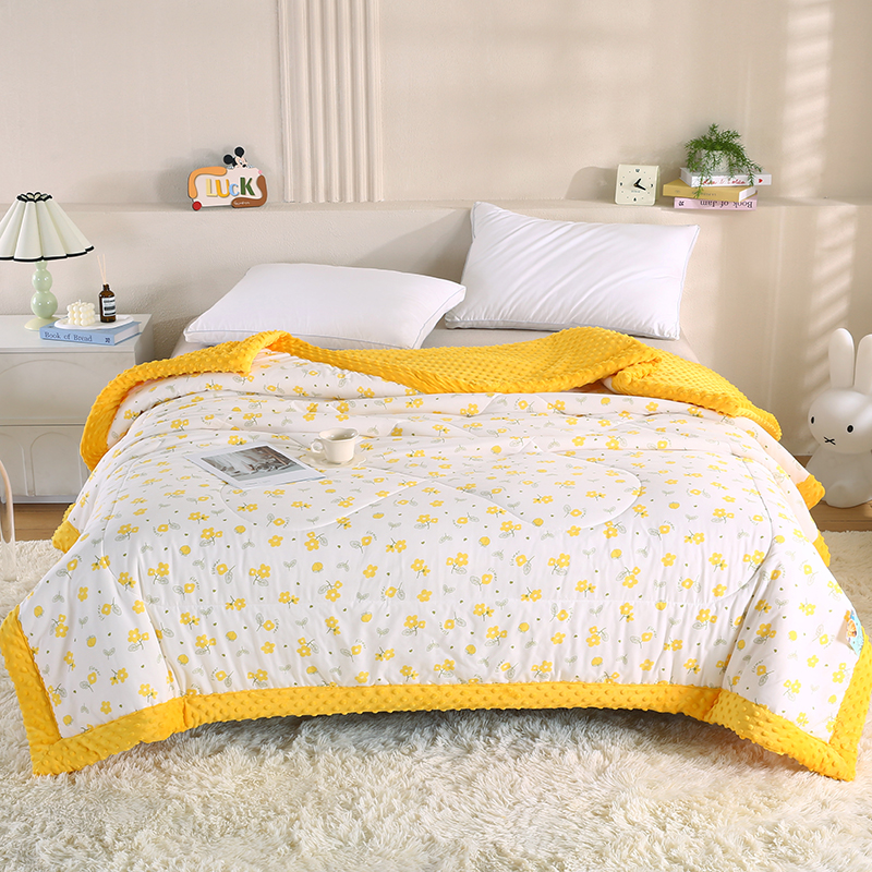 2026新款A类水洗棉豆豆绒被子冬被大豆被芯春秋被冬被幼儿园学生宿舍四季被空调被子被芯 浅兮