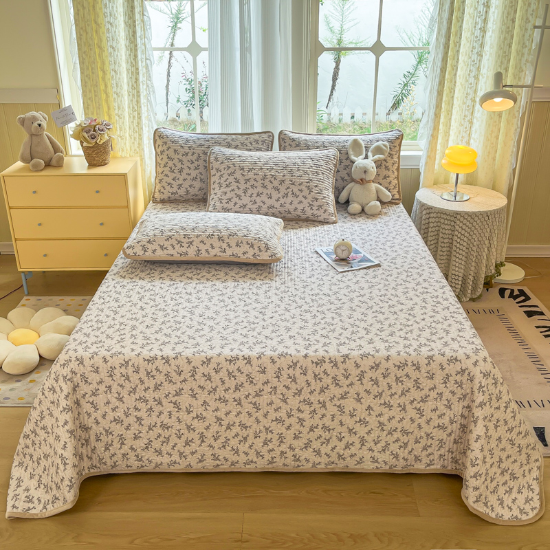 2025新款四季款双面可用A面优嘉棉B面宝宝绒夹棉床单床盖 春风里