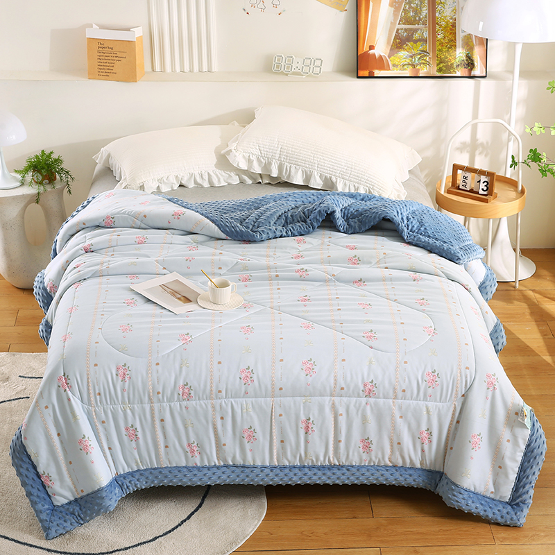 2026新款A类水洗棉豆豆绒被子冬被大豆被芯春秋被冬被幼儿园学生宿舍四季被空调被子被芯 陌上花开