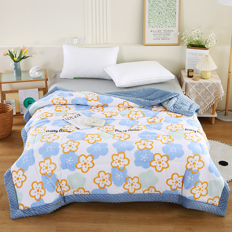 2026新款A类水洗棉豆豆绒被子冬被大豆被芯春秋被冬被幼儿园学生宿舍四季被空调被子被芯 浪漫花园