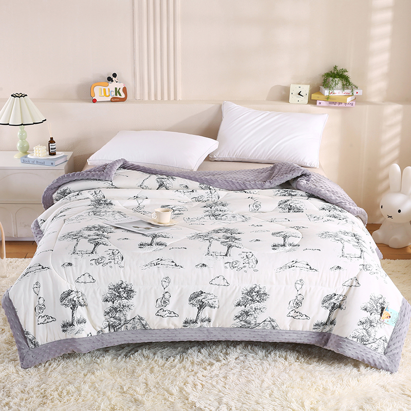 2026新款A类水洗棉豆豆绒被子冬被大豆被芯春秋被冬被幼儿园学生宿舍四季被空调被子被芯 江南墨色