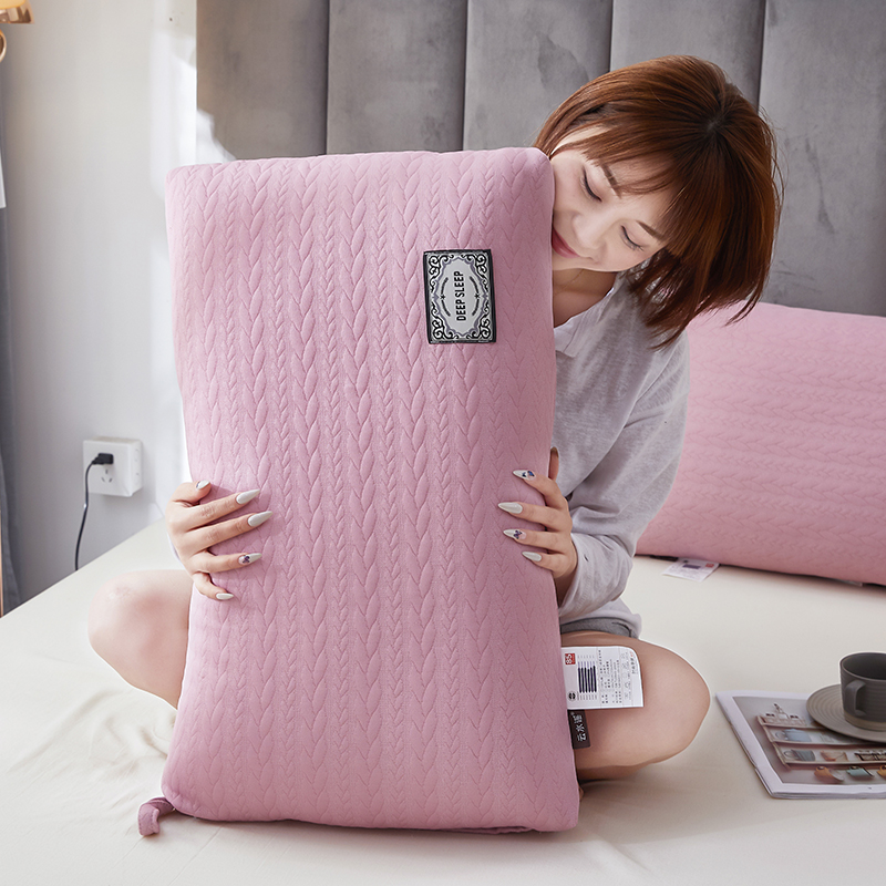 2023新款热熔枕头枕芯     48*74   cm/只 针织棉热熔枕-豆沙