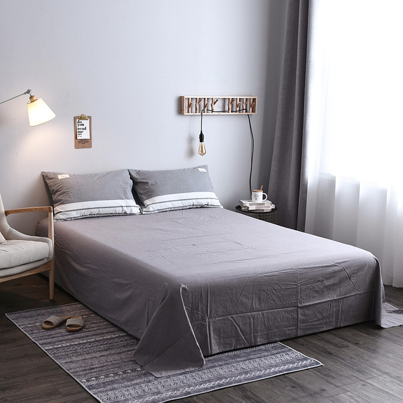 2021新品全棉水洗棉单品床单 标准床单 245*250cm 巴黎岛-灰